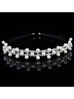 Aleación beauitful con perlas y rhinestiones tiara nupcial