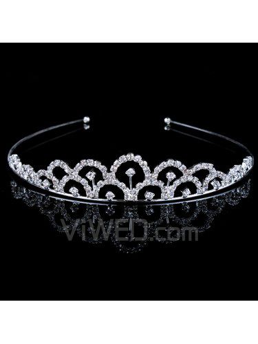 Gorgeous Alloy with Zircons and Rhinestiones Bridal Tiara