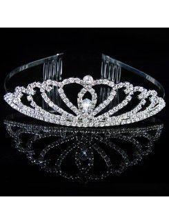 Beauitful Alloy with Glass and Rhinestone Wedding Tiara