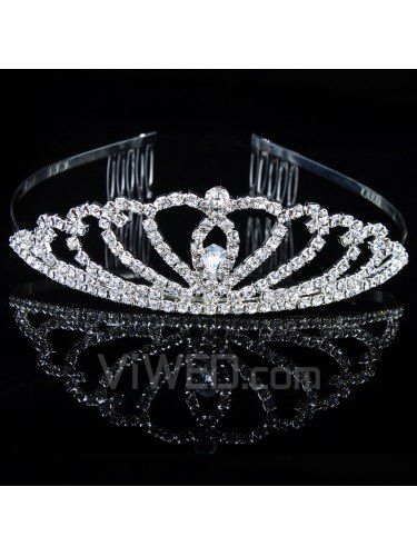 Lega di beauitful con vetro e strass tiara nuziale