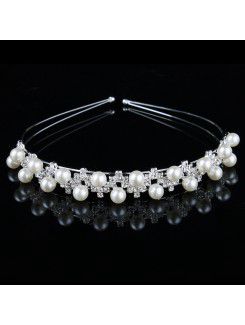 Beauitful Alloy with Pearls and Rhinestone Wedding Headpiece