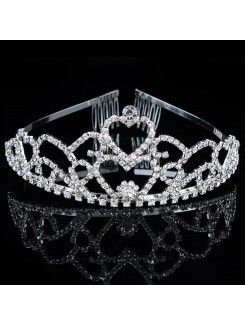 Aleación con diamantes de imitación y circones de boda nupcial tiara