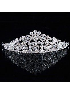 Beauitful metalliseos rhinestiones häät morsiamen tiara