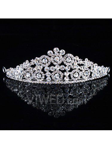 Beauitful metalliseos rhinestiones häät morsiamen tiara