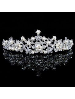 Legering med perler og rhinestones blomster brude tiara ( to farver)