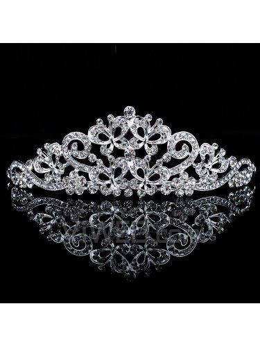 Brillante aleación con circones y diamantes de imitación tiara de boda de la mariposa