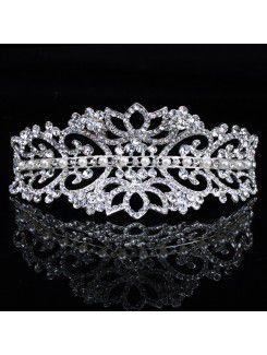 Aleación de la manera con las perlas y diamantes de imitación tiara de la boda