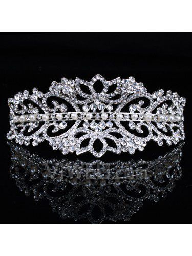 Mode-legering met parels en strass bruiloft tiara