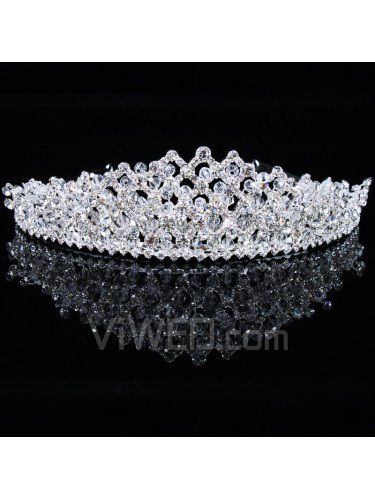 Liga de grau superior com strass e cristais de zircão casamento tiara