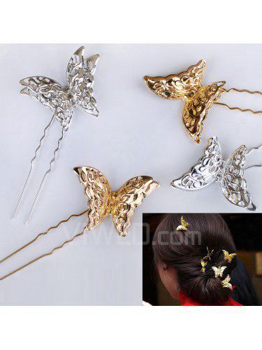 Butterfly Alloy with Rhinestone and Zircon Wedding Headpiece (Two Colors Available)