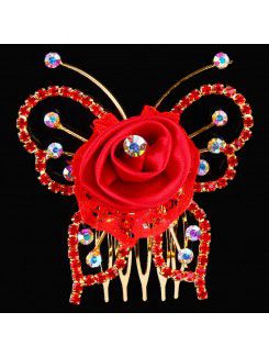 Alloy with Rhinestones and Zircons Butterfly Headpiece