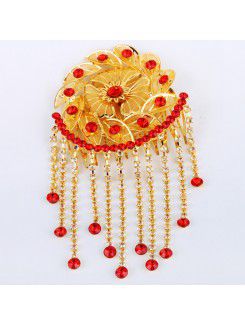 Gorgeous Alloy and Red Rhinestiones Wedding Bridal Headpiece