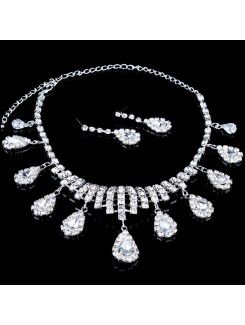 Shining Alloy with Rhinestones Wedding Jewelry Set,Including Earrings and Necklace