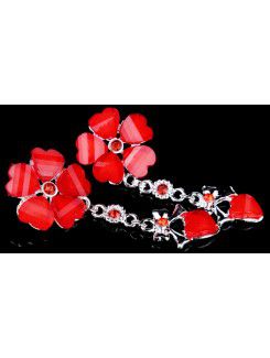 Beauitful Alloy with Red Glaze Wedding Bridal Earrings
