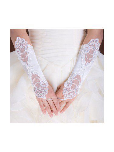 Свадебные перчатки без пальцев 001