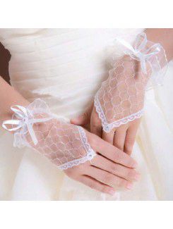 Перчатки без пальцев свадебный 002