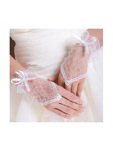 Перчатки без пальцев свадебный 002