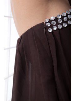 Chiffon Asymmetrical Column Short Sequins Cocktail Dress