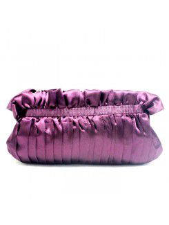 Satin Purple Evening Rhinestone Bowknot Handbag H-1090
