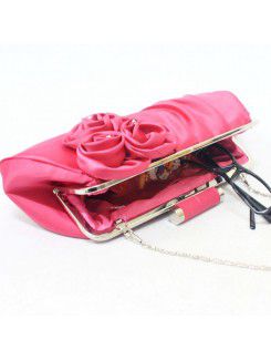 Satin Wedding or OL handbag with Handmade Rose H-4413