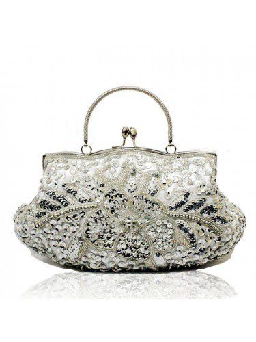 Satin Embroidery Bead Evening or Wedding Handbag H-2513-01