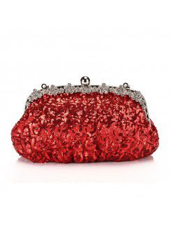 Satin Shell with Sequins Eveing Handbag/Clutche H-8913
