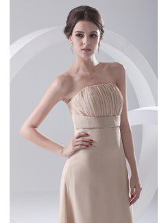 Chiffon Strapless Column Ankle-Length Prom Dress