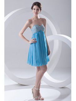 Chiffon Sweetheart Empire line Short Sequins Prom Dress