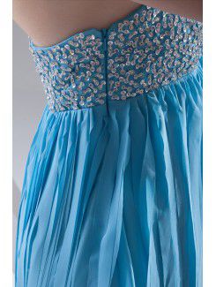 Chiffon Sweetheart Empire line Short Sequins Prom Dress