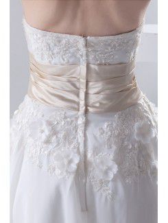 Chiffon Sweetheart A-line Tea-Length Embroidered Cocktail Dress
