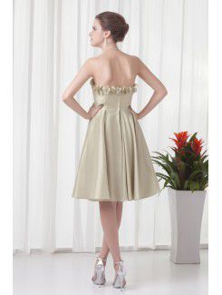 Taffeta Sweetheart Corset Knee-Length Embroidered Cocktail Dress