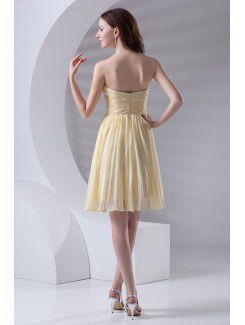 Chiffon Sweetheart Corset Knee Length Cocktail Dress