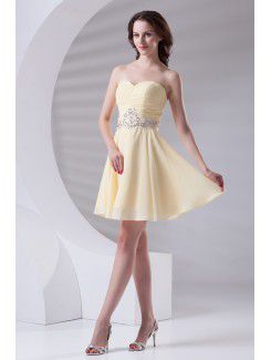 Chiffon Sweetheart A-line Short Embroidered Cocktail Dress