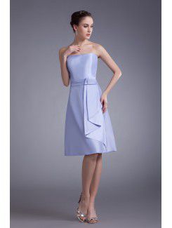 Taffeta Strapless Knee-Length A-line Sash Cocktail Dress