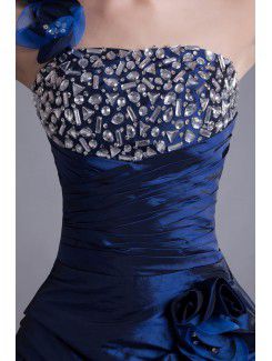 Taffeta One-Shoulder Short Sheath Embroidered Cocktail Dress
