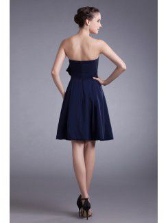 Silk Strapless Knee-Length Column Cocktail Dress