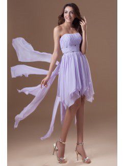 Chiffon Strapless Ankle-Length Corset Embroidered Cocktail Dress