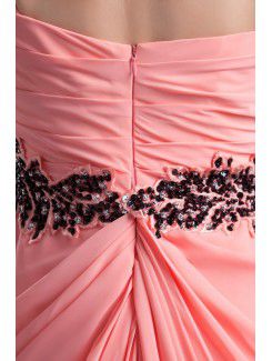 Chiffon Asymmetrical Column Floor Length Sequins Prom Dress