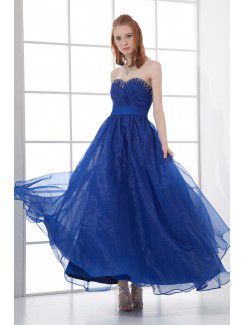 Organza Sweetheart A-line Floor Length Sash Prom Dress