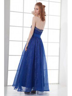 Organza Sweetheart A-line Floor Length Sash Prom Dress