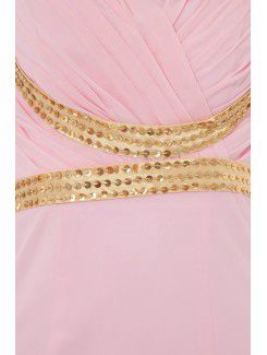 Chiffon Sweetheart Column Floor Length Sequins Prom Dress