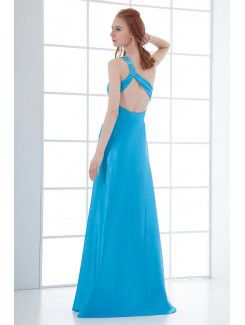 Satin Asymmetrical A-line Ankle-Length Hand-made Flower Prom Dress