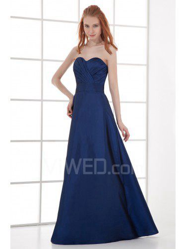 Taffeta Sweetheart A-line Floor Length Sash Prom Dress