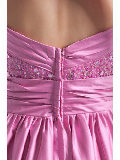 Taffeta Halter Floor Length Corset Embroidered Prom Dress
