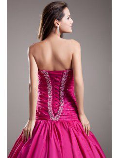 Taffeta Sweetheart Floor Length Ball Gown Embroidered Prom Dress