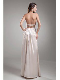 Satin Sweetheart Floor Length Column Embroidered Prom Dress