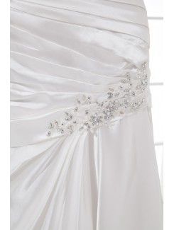 Satin One-Shoulder Sheath Floor Length Sequins Prom Dress