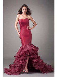 Organza Sweetheart Sweep Train Mermaid Prom Dress