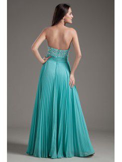 Chiffon Sweetheart Column Floor-Length Sequins Prom Dress