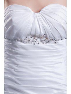 Taffeta Sweetheart Sweep Train Sheath Embroidered Wedding Dress with Jacket